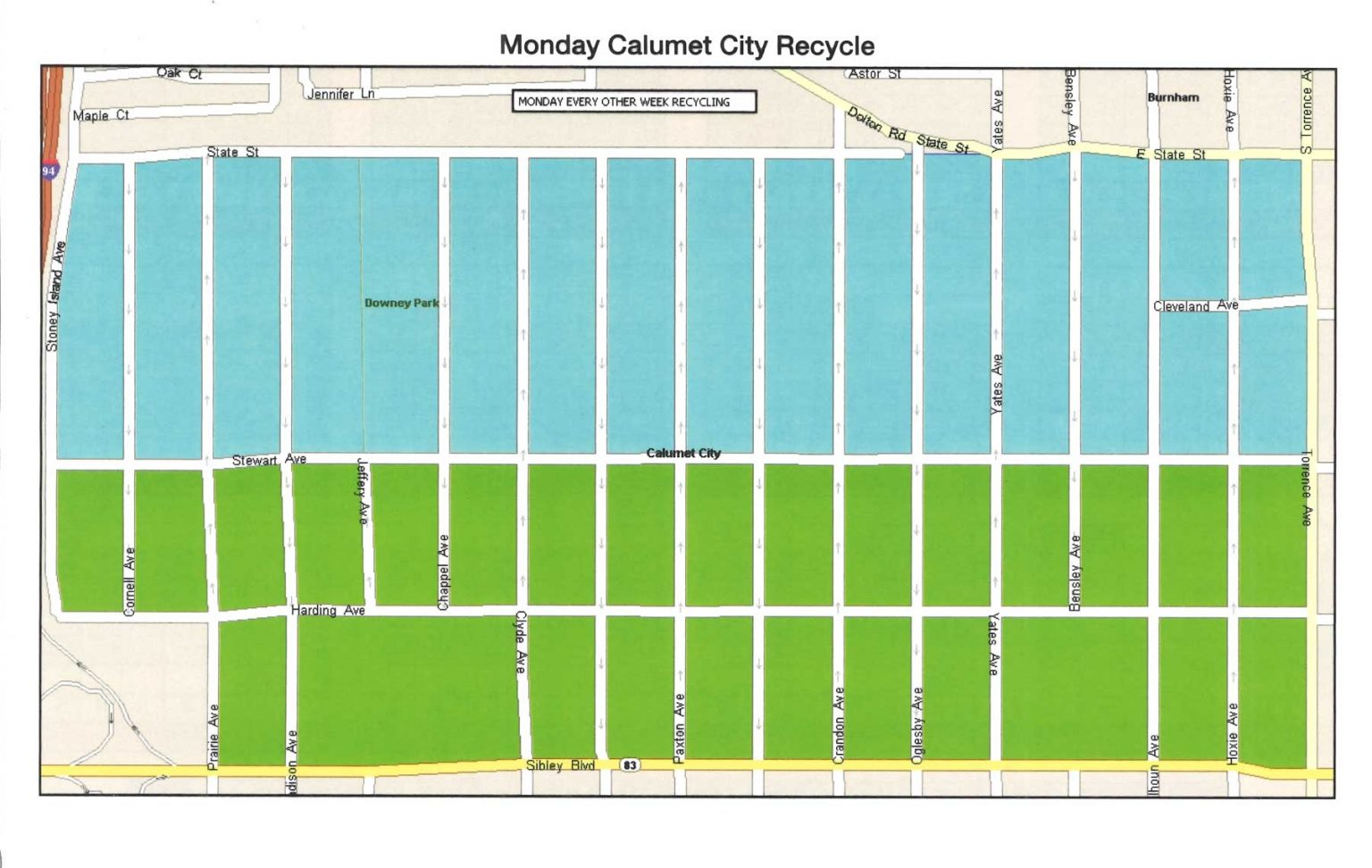 Determine Your Recycling/Waste Pickup Day Calumet City