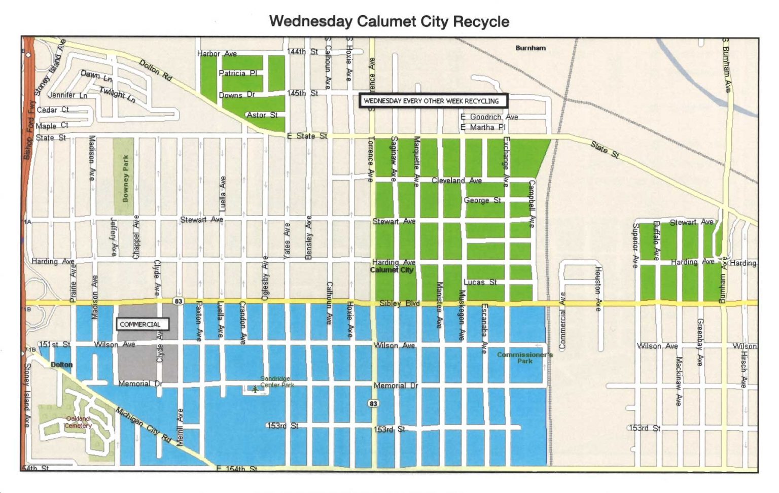 Determine Your Recycling/Waste Pickup Day Calumet City