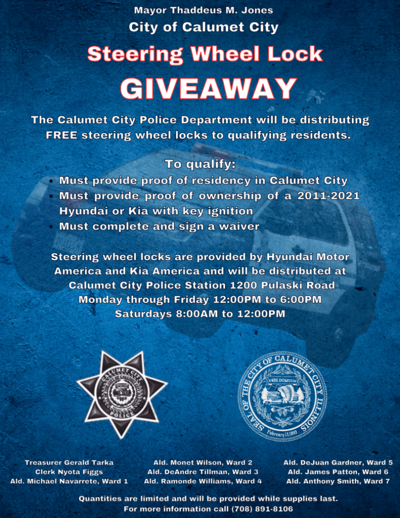 Steering Wheel Lock Giveaway Calumet City